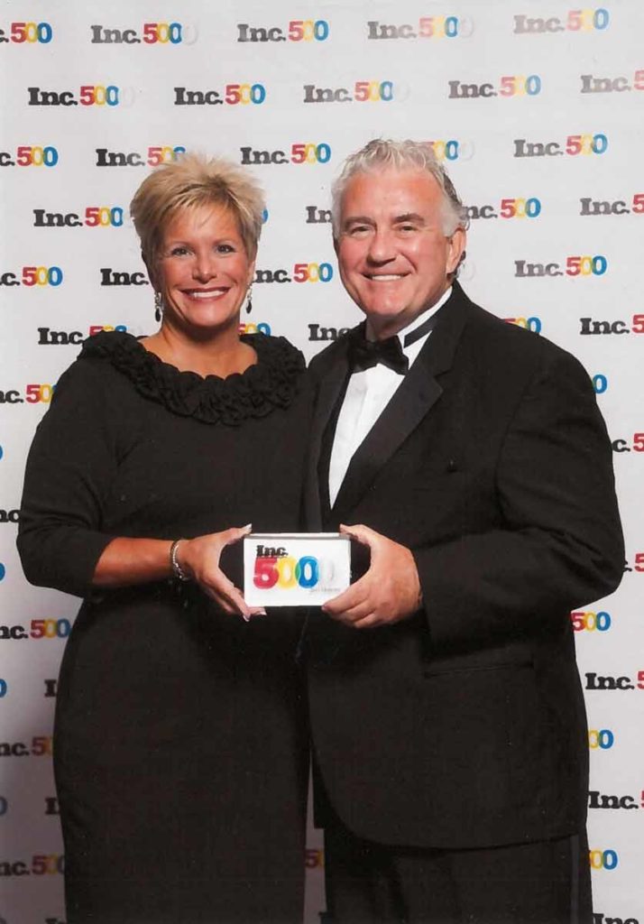Pam Gentile and John Clark, COO and Founder, respectively, of The Whitestone Group, receive 7th consecutive Inc. 5000 Award, presented by Inc. Magazine.